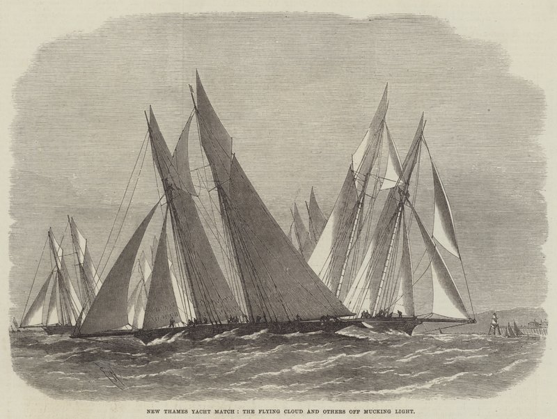 Nuova regata sul Tamigi, la Flying Cloud e altre al largo di Mucking Light da Edwin Weedon