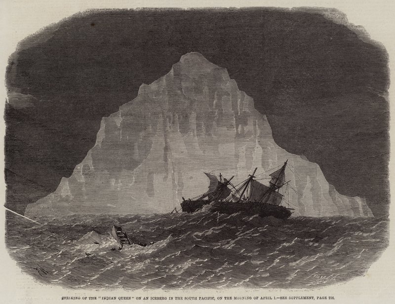 Collisione della Regina Indiana con un Iceberg nel Pacifico del Sud, la Mattina del 1 Aprile da Edwin Weedon