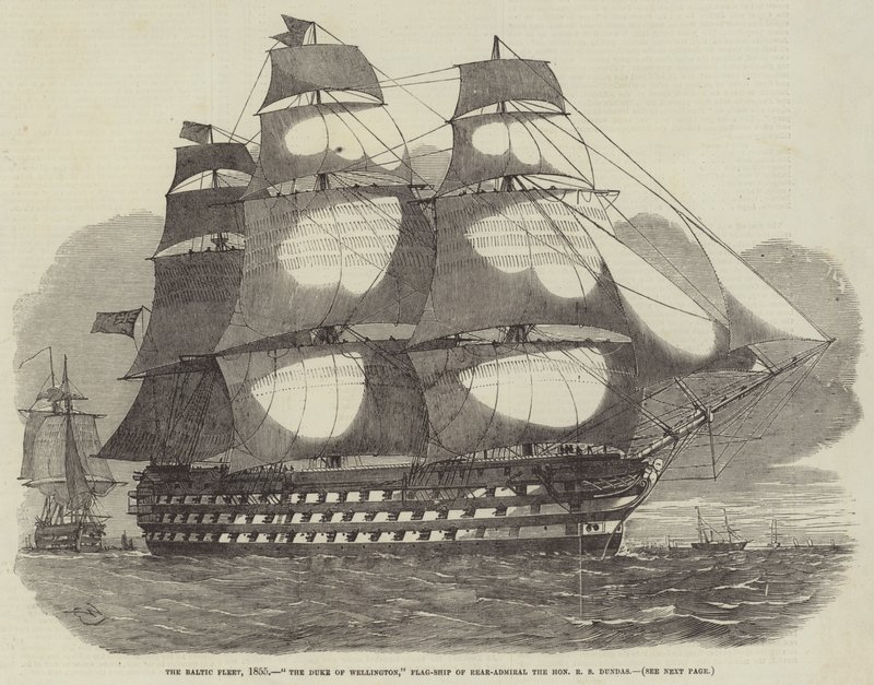 La flotta baltica, 1855, Il Duca di Wellington, nave ammiraglia del retroammiraglio l
