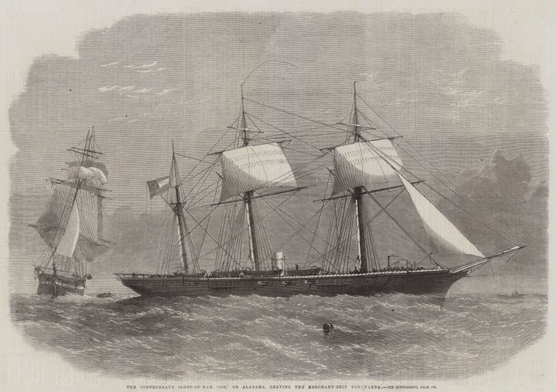 Il brigantino confederato 290, o Alabama, lascia la nave mercantile Tonowanda da Edwin Weedon