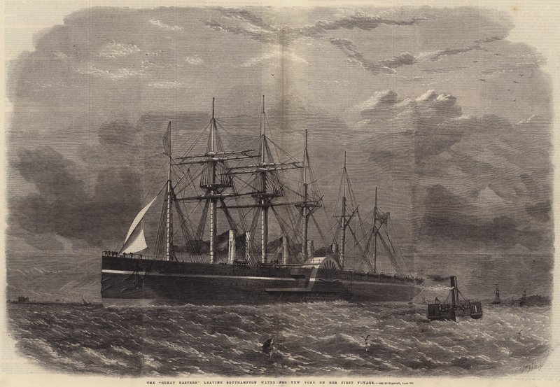 Il Great Eastern lascia Southampton Water per New York nel suo primo viaggio da Edwin Weedon