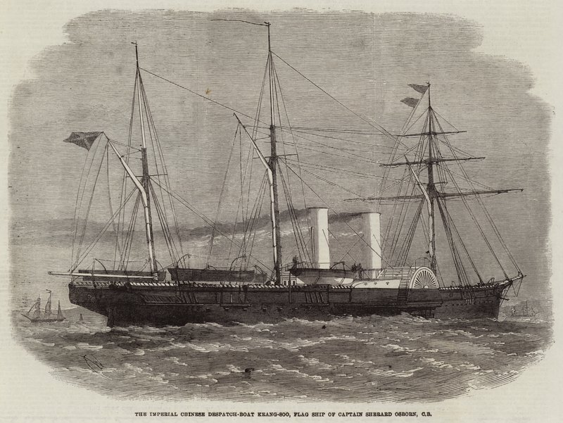 La nave di dispaccio imperiale cinese Keang-Soo, nave ammiraglia del capitano Sherard Osborn, CB da Edwin Weedon