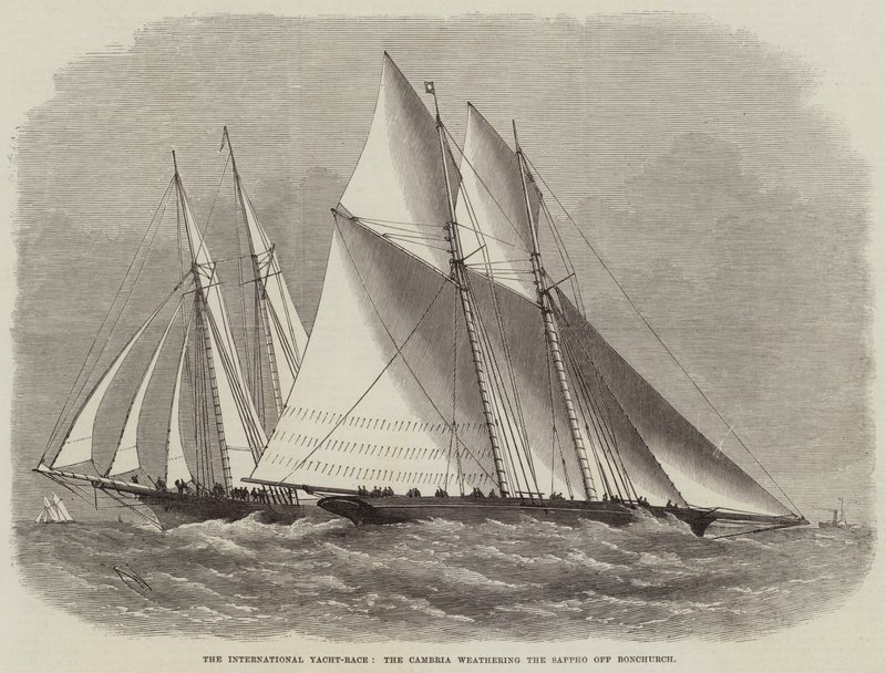 La regata internazionale, il Cambria affronta il Sappho al largo di Bonchurch da Edwin Weedon