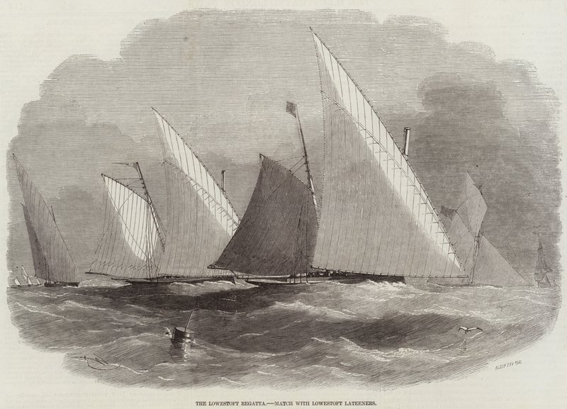 La regata di Lowestoft, gara con i Lateeners di Lowestoft da Edwin Weedon