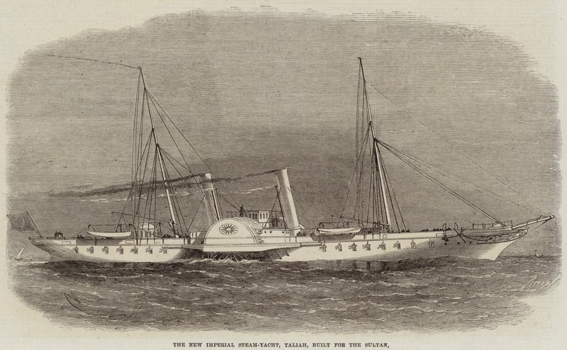 Il nuovo yacht a vapore imperiale, Taliah, costruito per il Sultano da Edwin Weedon