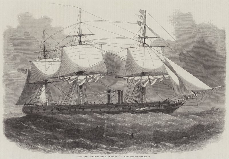 La nuova fregata a vapore Mersey, 40 cannoni da Edwin Weedon
