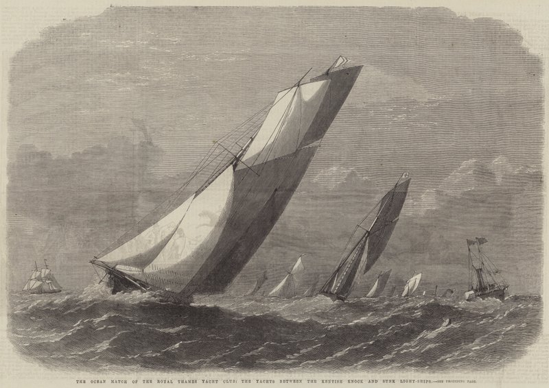 La partita oceanica del Royal Thames Yacht Club, gli yacht tra il Kentish Knock e le navi faro Sunk da Edwin Weedon