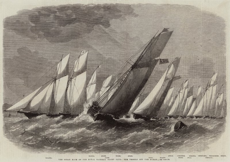 La corsa oceanica del Royal Victoria Yacht Club, le navi al largo del Noman da Edwin Weedon