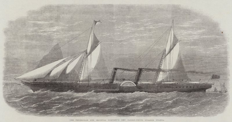 Il nuovo piroscafo a ruota della Peninsular and Oriental Company, Nyanza da Edwin Weedon