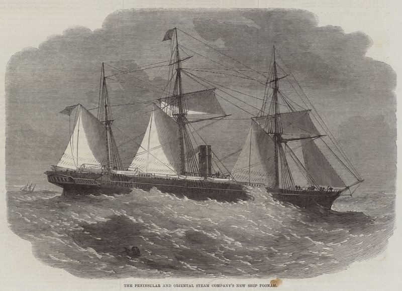 La nuova nave Poonah della Peninsular and Oriental Steam Company da Edwin Weedon