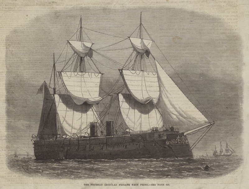 La fregata corazzata prussiana Kron Prinz da Edwin Weedon