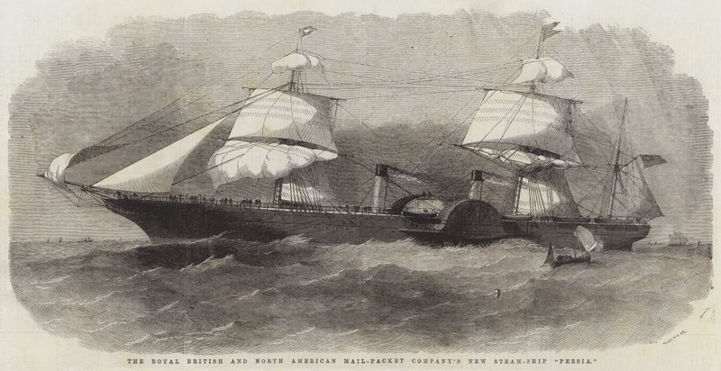 La nuova nave a vapore Persia della Royal British and North American Mail-Packet Company da Edwin Weedon