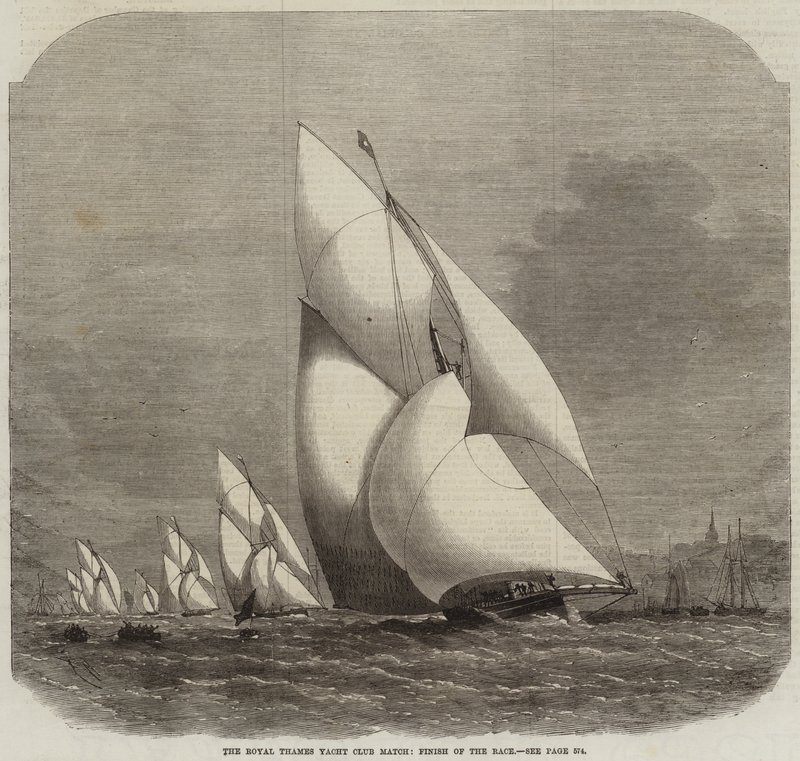 La gara del Royal Thames Yacht Club, arrivo della corsa da Edwin Weedon