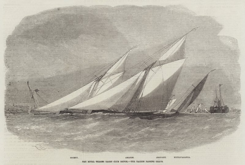 La gara del Royal Thames Yacht Club, gli yacht passano Grays da Edwin Weedon