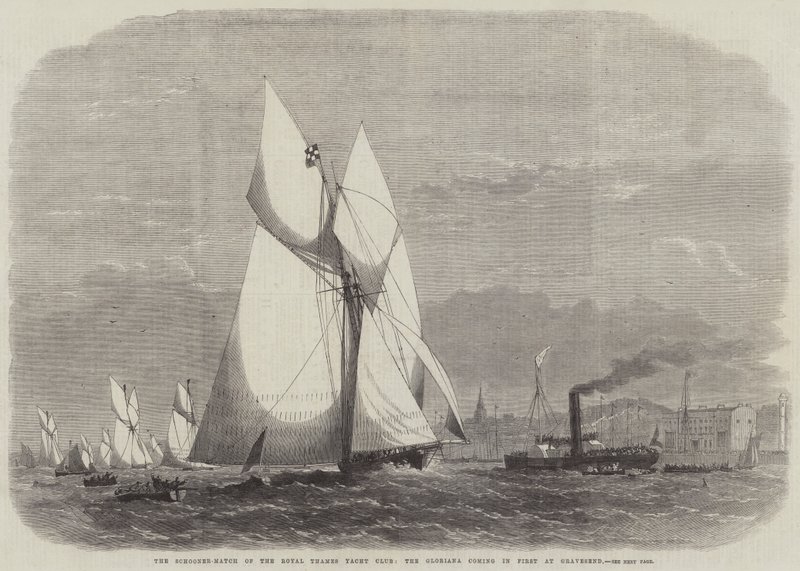 La gara di golette del Royal Thames Yacht Club, la Gloriana arriva prima a Gravesend da Edwin Weedon