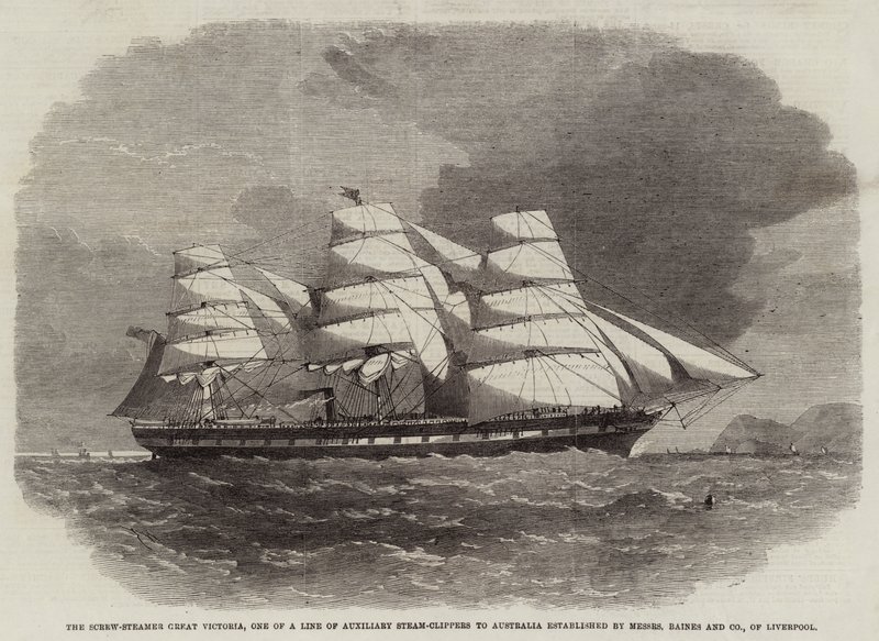 Il Vapore a Vite Great Victoria, Una Linea di Clipper a Vapore Ausiliari per l