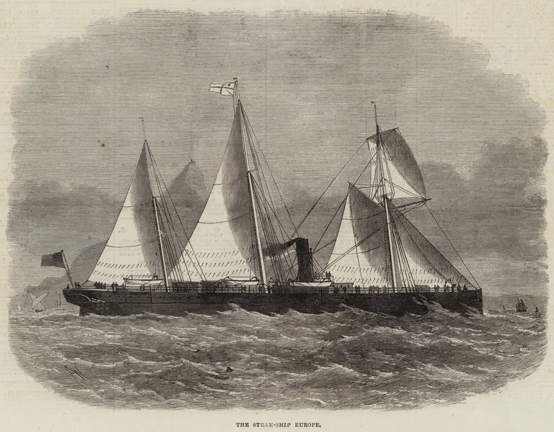 La nave a vapore Europa da Edwin Weedon