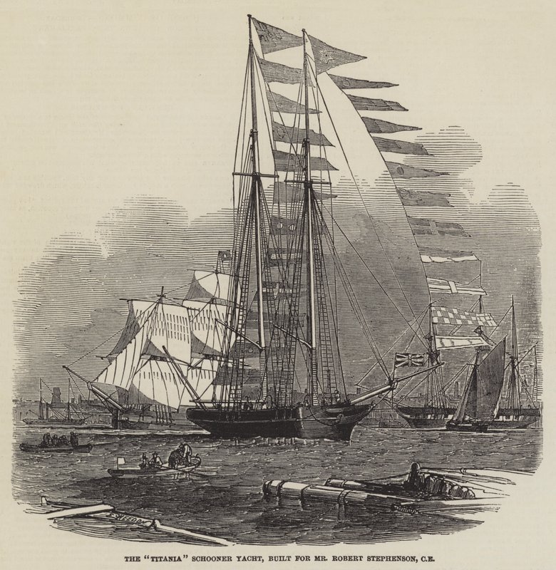 Lo yacht Titania Schooner, costruito per il signor Robert Stephenson da Edwin Weedon