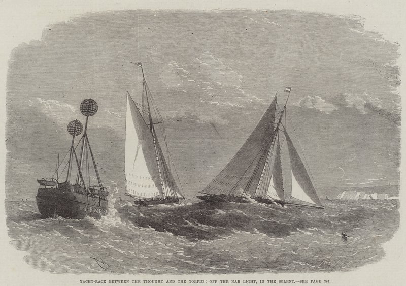 Regata tra lo yacht Thought e il Torpid, al largo del Nab Light, nel Solent da Edwin Weedon