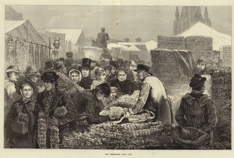 La fiera della cipolla di Birmingham (incisione) da Edwin Buckman