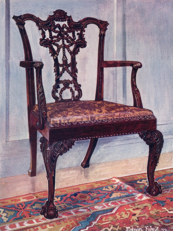 Poltrona in mogano - Stile Chippendale da Edwin John Foley