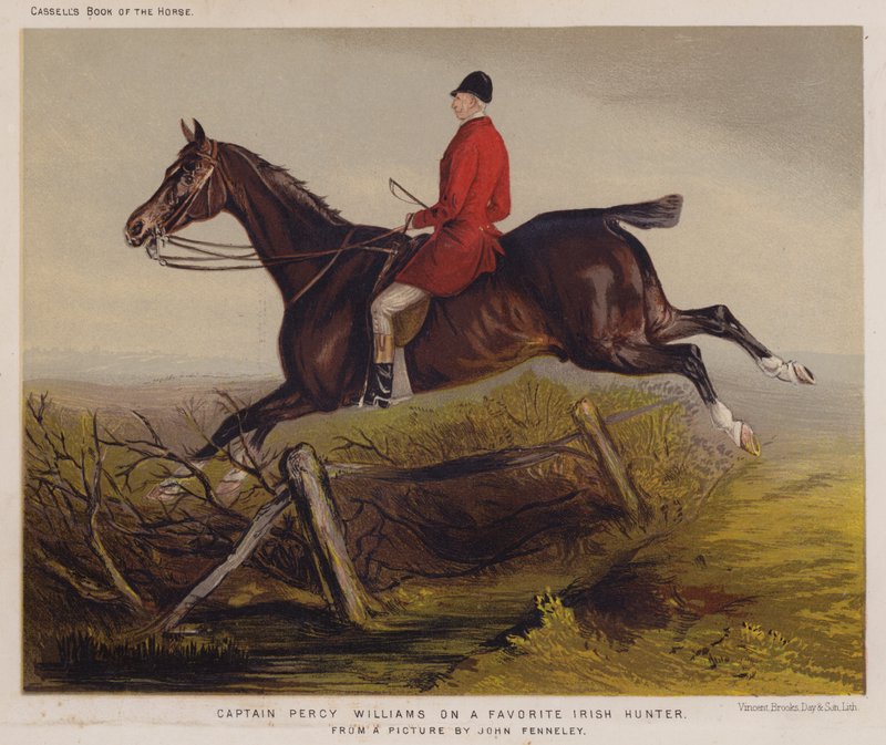 Il capitano Percy Williams su un cacciatore irlandese preferito da Edwin Noble