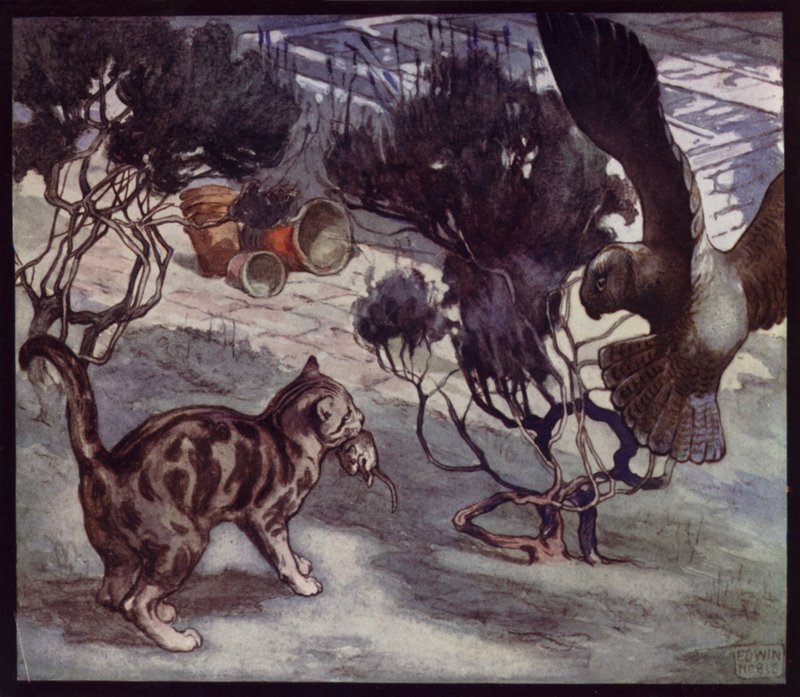 Cacciatori di topi rivali, gatti e gufo da Edwin Noble