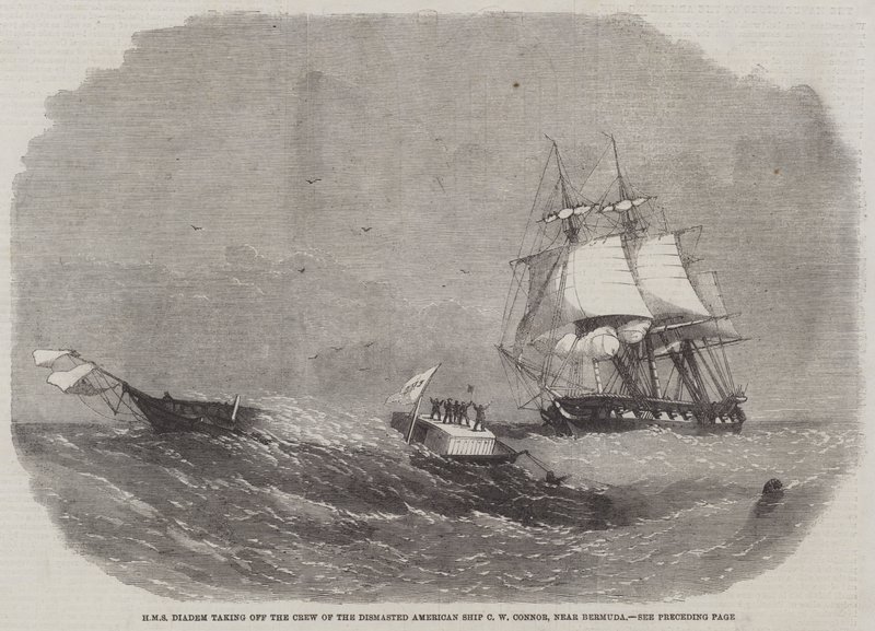 HMS Diadem che prende l
