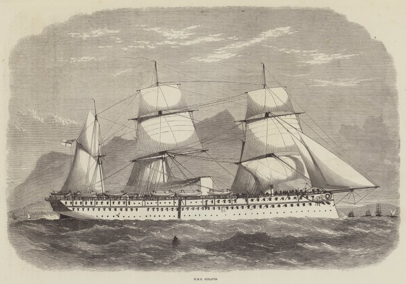 India e il Principe di Galles, HMS Serapis da Edwin Weedon