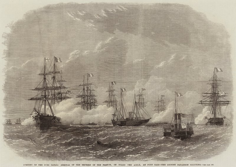 Apertura del Canale di Suez, Arrivo dell