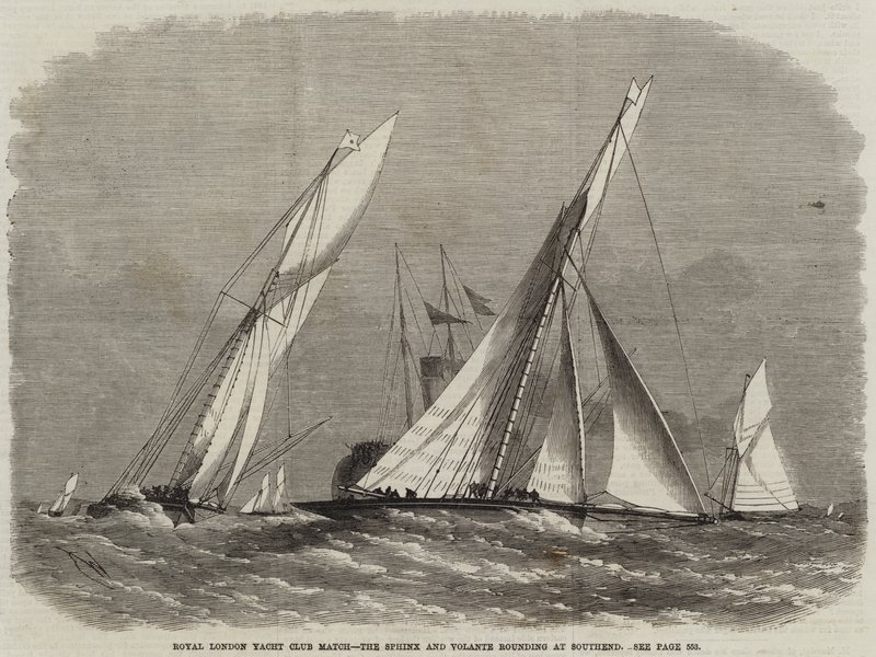 Royal London Yacht Club Match, la Sphinx e la Volante che girano a Southend da Edwin Weedon