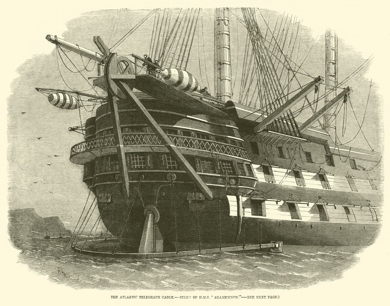 Il Cavo Telegrafico Atlantico, Poppa della HMS Agamemnon da Edwin Weedon