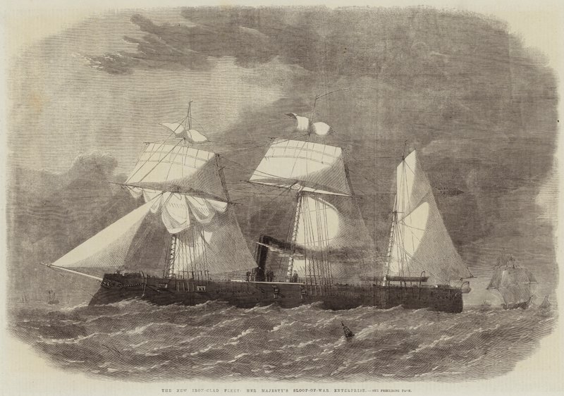 La nuova flotta corazzata, il brigantino di Sua Maestà Enterprise da Edwin Weedon