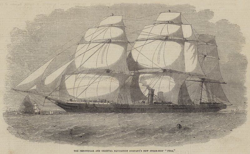 La nuova nave a vapore della Peninsular and Oriental Navigation Company, Pera da Edwin Weedon