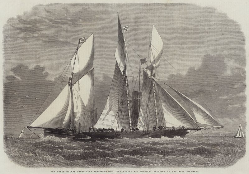 La regata del Royal Thames Yacht Club, lo Xantha e il Gloriana girano al Nore da Edwin Weedon