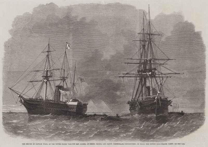 La cattura da parte del Capitano Wilks, della nave da guerra degli Stati Uniti San Jacinto, dei Commissari Confederati Slidell e Mason, a bordo del piroscafo britannico Trent da Edwin Weedon