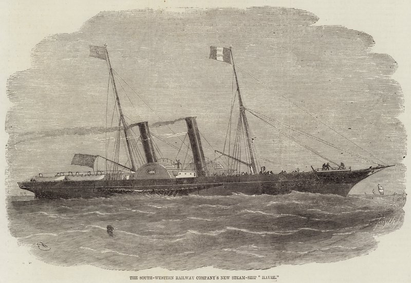 La nuova nave a vapore della South-Western Railway Company, Havre da Edwin Weedon