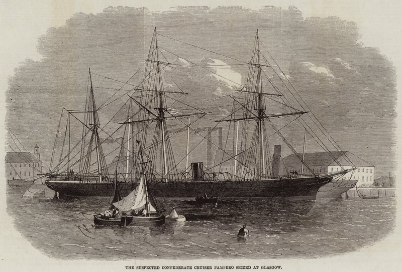 Il sospetto incrociatore confederato Pampero sequestrato a Glasgow da Edwin Weedon