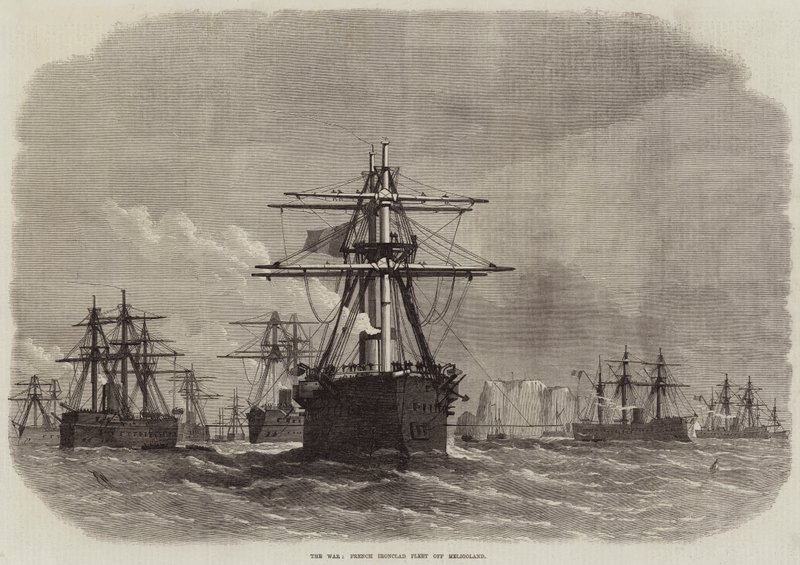 La guerra, flotta corazzata francese al largo di Helgoland da Edwin Weedon