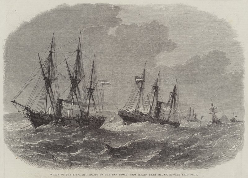 Naufragio del piroscafo Hydaspe sul Pan Shoal Rhio Strait, vicino a Singapore da Edwin Weedon