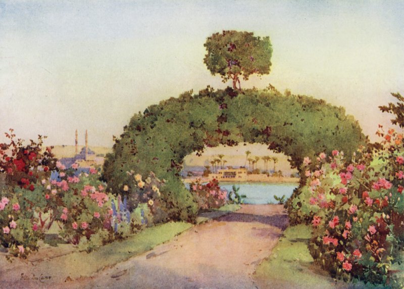 Un giardino di rose a Giza e vista del Cairo da Ella Du Cane