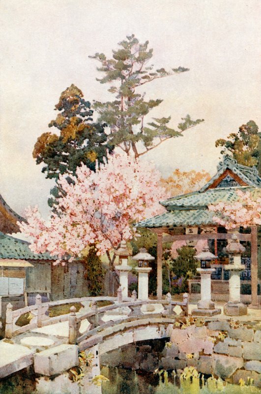 Un santuario a Kyomidzu (litografia a colori) da Ella Du Cane
