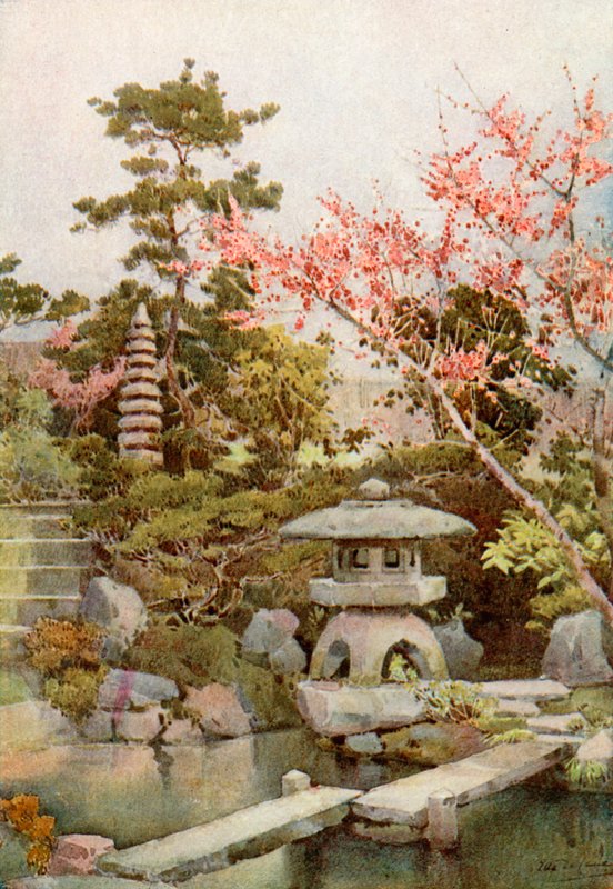 Un vecchio giardino (litografia a colori) da Ella Du Cane