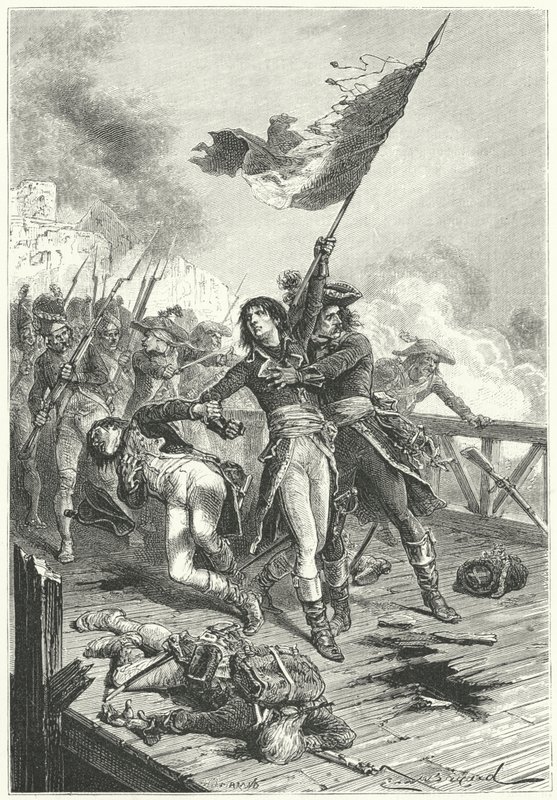 Napoleone Bonaparte sul ponte di Arcole da Emile Antoine (after) Bayard
