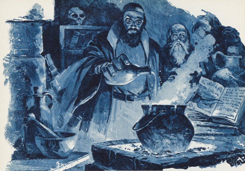 Alchimista, sognando di trasformare il piombo in oro da English School