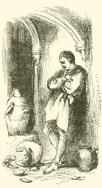 Bernard Palissy, vasaio ugonotto, con vaso rotto da English School