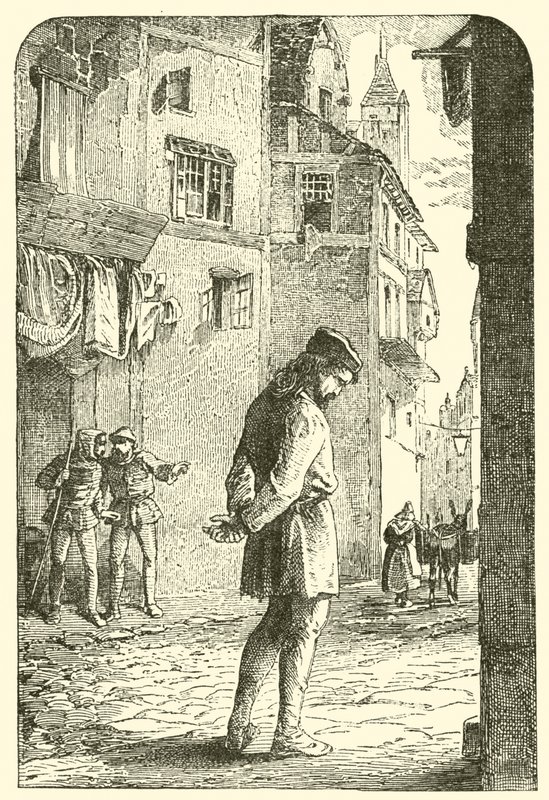 Bernard Palissy, il vasaio ugonotto, con la testa china per le strade da English School