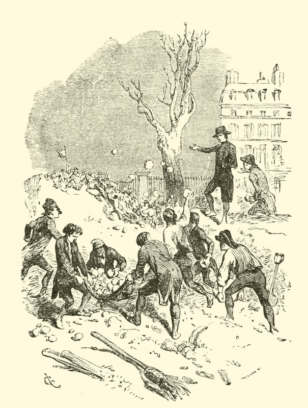 Bonaparte e i suoi compagni di scuola in parata militare mimica, Scuola di Brienne da English School