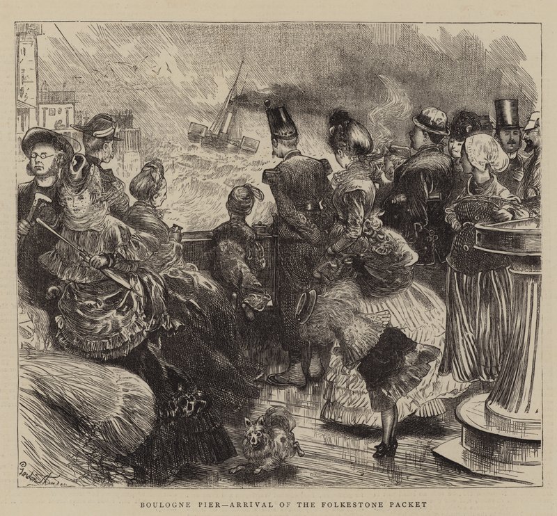 Molo di Boulogne, arrivo del pacchetto di Folkestone da English School