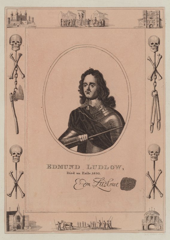 Edmund Ludlow, morto in esilio, 1693 da English School